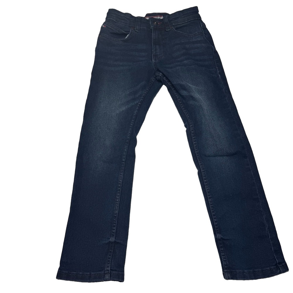 Tommy Hilfiger Boys Jeans Size 8 Blue Straight Leg Adjustable Waist Denim